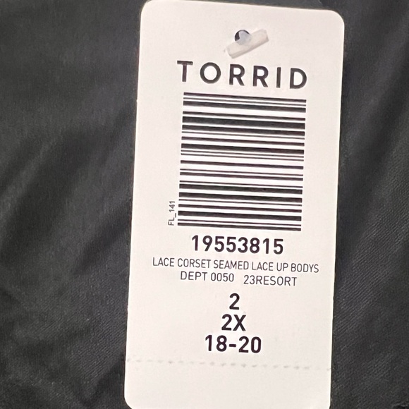 Torrid Lace Corset Seamed Lace Up Bodysuit BNWT Size 2 - Picture 11 of 11